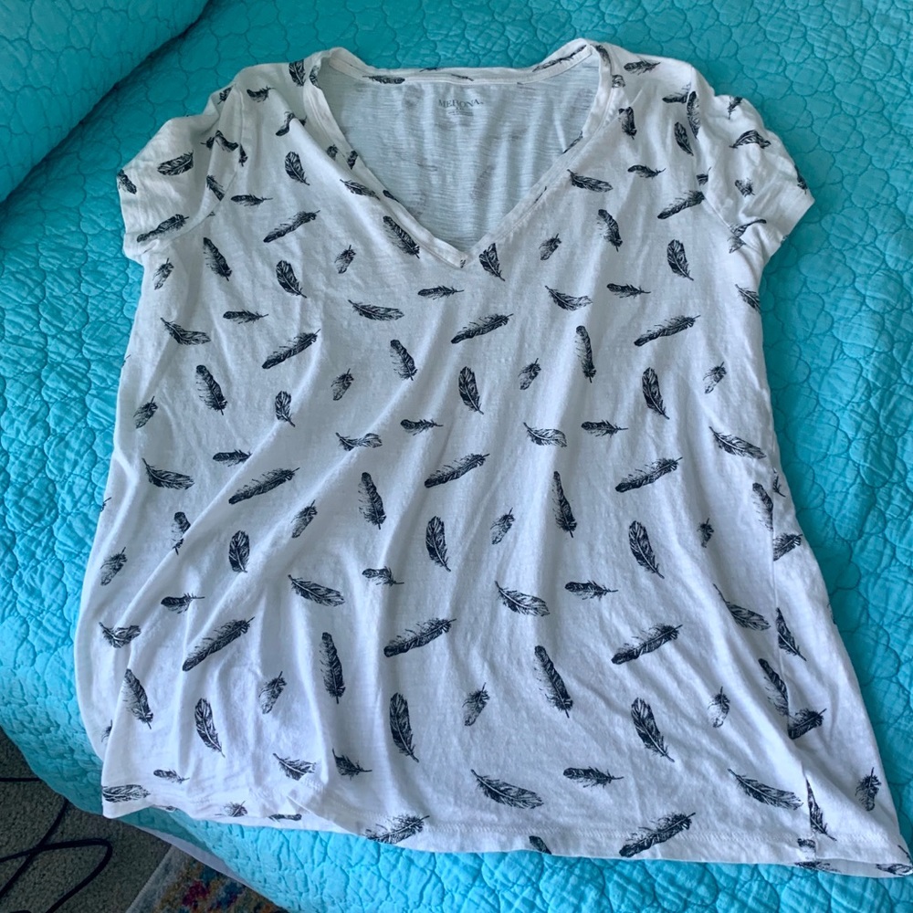 White T with Black Feathers